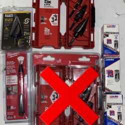 Milwaukee bi metal bits and hole dozer bundle with volt tester. All brand new. 130 or best offer