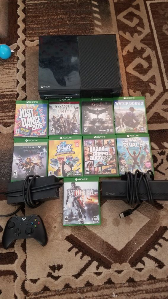 Xbox One with games and accessories
