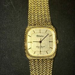 Rare 10 Kt. Rolled Gold Plated Dufonte by Lucien Piccard gold wristwatch