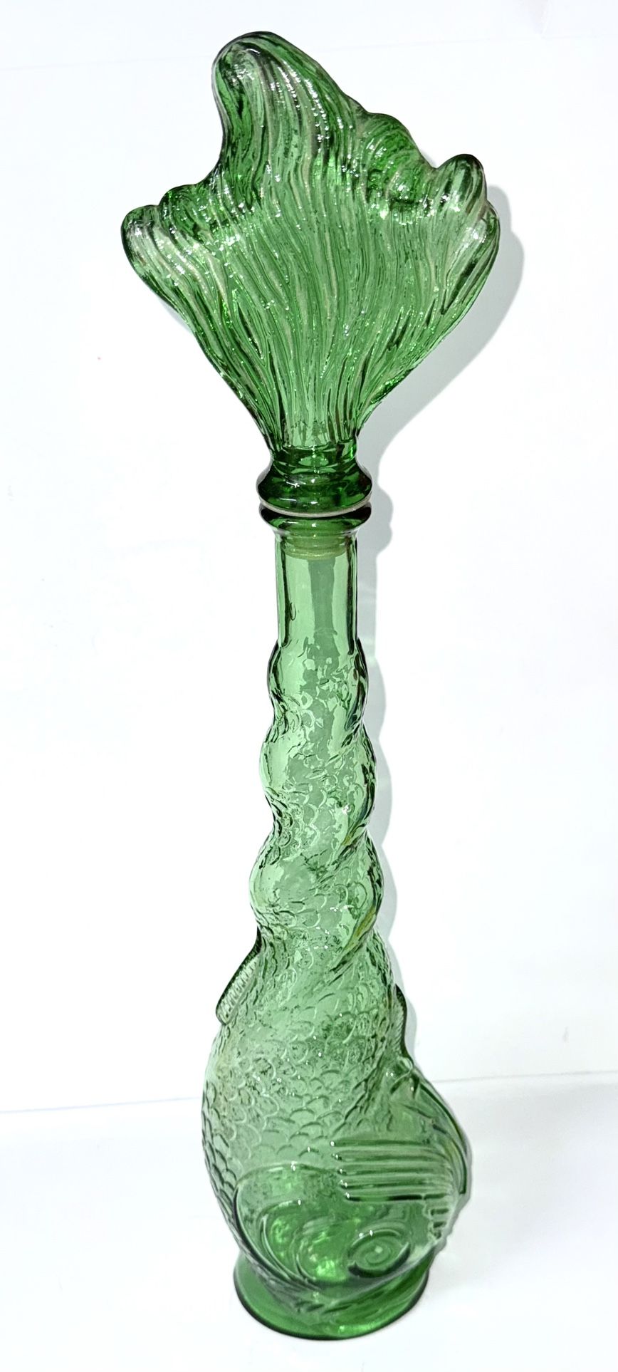 rare vintage 1960s MCM Empoli green Dolphin Chianti Bardi liquor genie bottle
