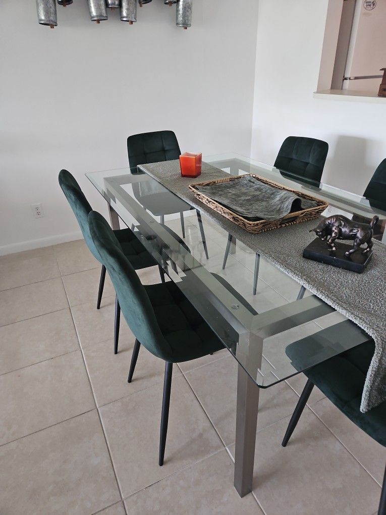 Dining Room Chairs Green Velvet