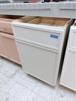 White base slim shaker kitchen cabinets 21”