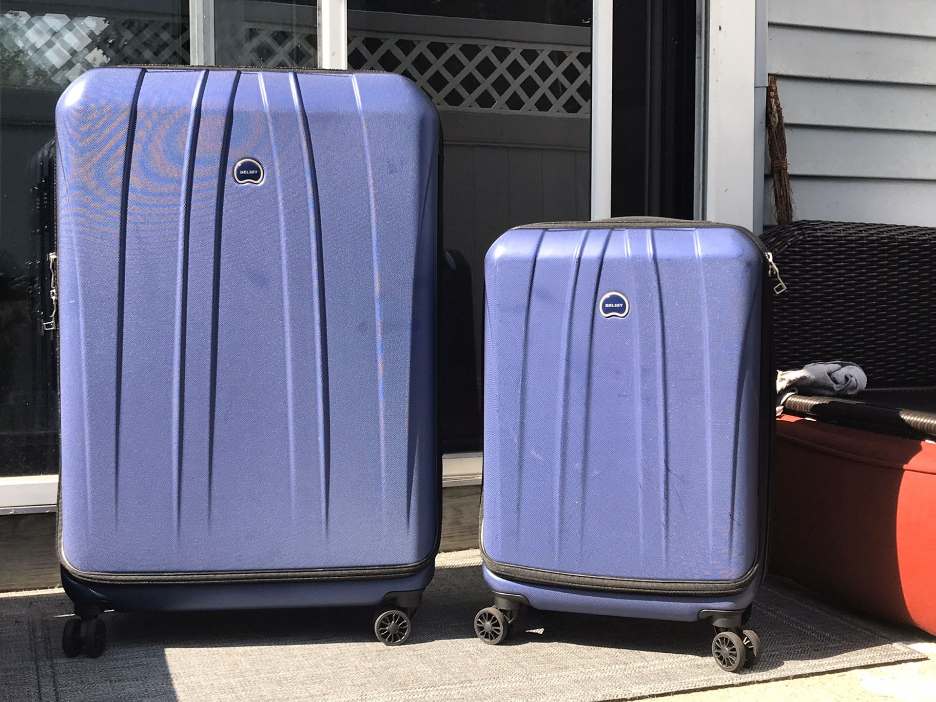 Delsey Innovate Dlx Luggage 2 Piece Hardside Luggage Blue Set