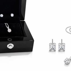 1ct Diamond Pendant Necklace And Earring Studs