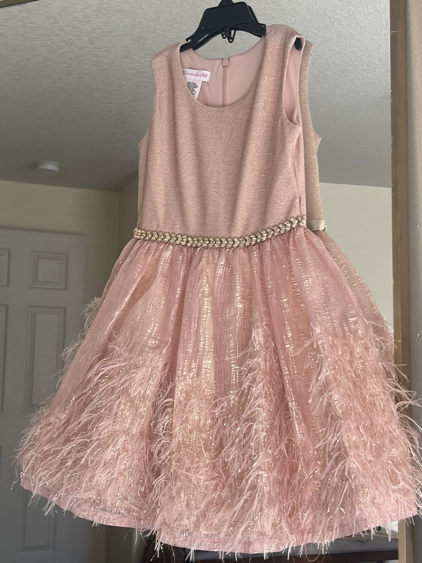 8T girls, princess feathered dress boutique