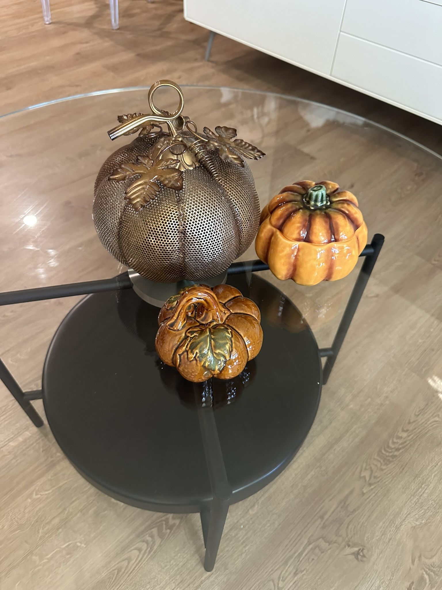 3 Halloween Decor Pumpkins