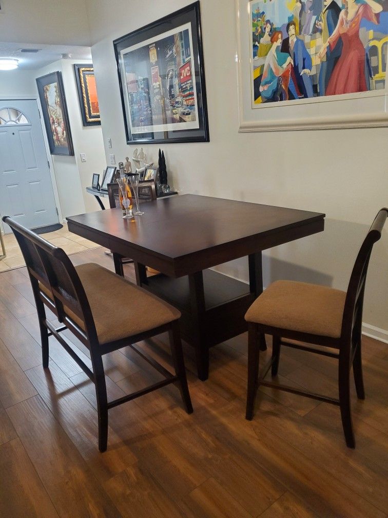 High Table, Bench And Chairs
