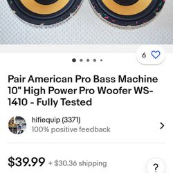 american pro bass 10s in ported box