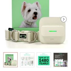 Wireless Pet Smart Collar with Health Monitor, Waterproof, Escape Alert with Dog Fence