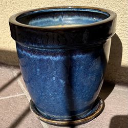 Cobalt Navy Blue Ceramic Planter Pot