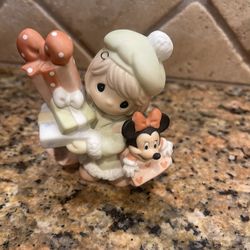 Precious Moments Disney Ornament-Girl Shopping w/Minnie Mouse-Rare