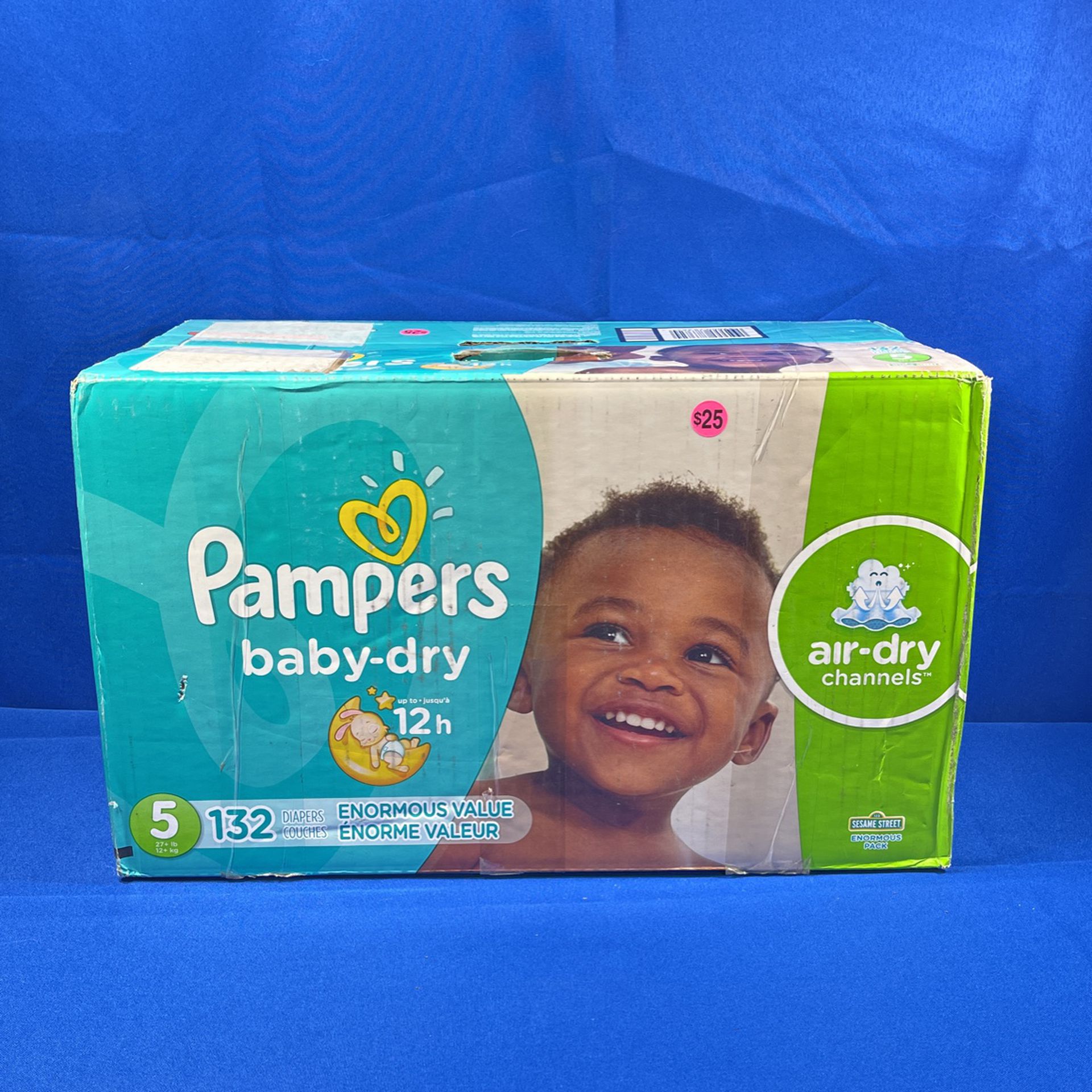 Pampers Size 5 Diapers - 132 Box Baby Dry $43 MSRP