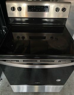 Whirlpool steam self clean glass top stainless steel stove oven
