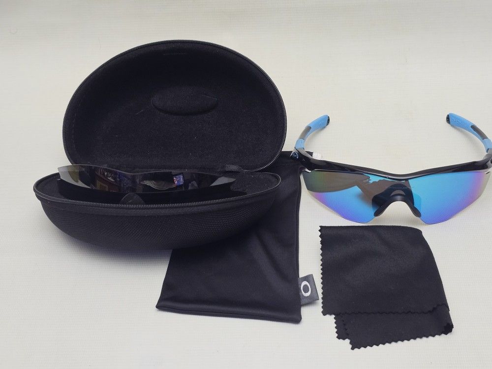OAKLEY M2 FRAME XL Polished Black PRIZM Sapphire Lens Sunglass 9343-21 with CASE