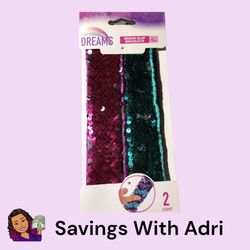 RAINBOW DREAMS SEQUIN SLAP BRACELETS , 2 COUNT