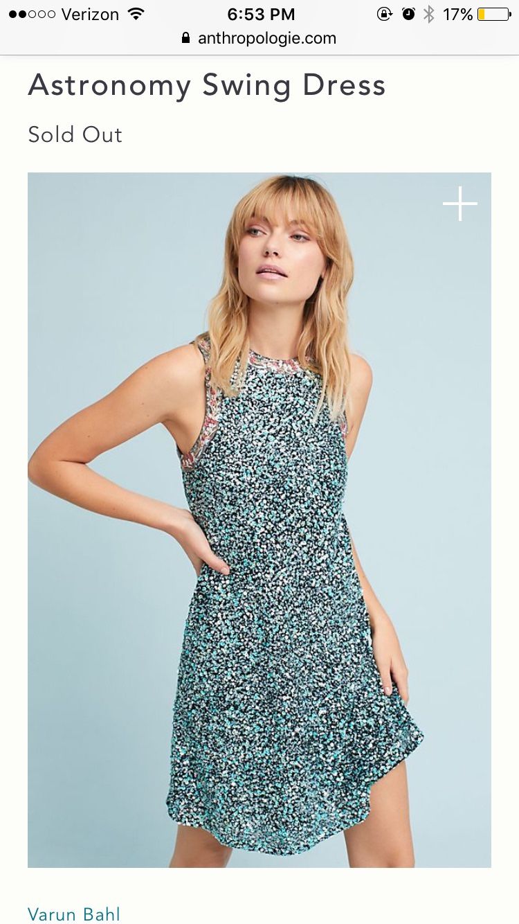 Anthropologie Varun Bahl Sparkly Sequin Swing Dress (12) New With Tags