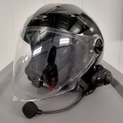 LS2 OF569 Open Face Motorcycle Helmet with Bluetooth Size Small