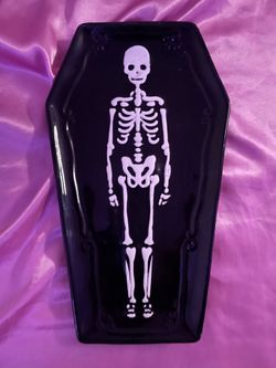 Black Skeleton Coffin Tray