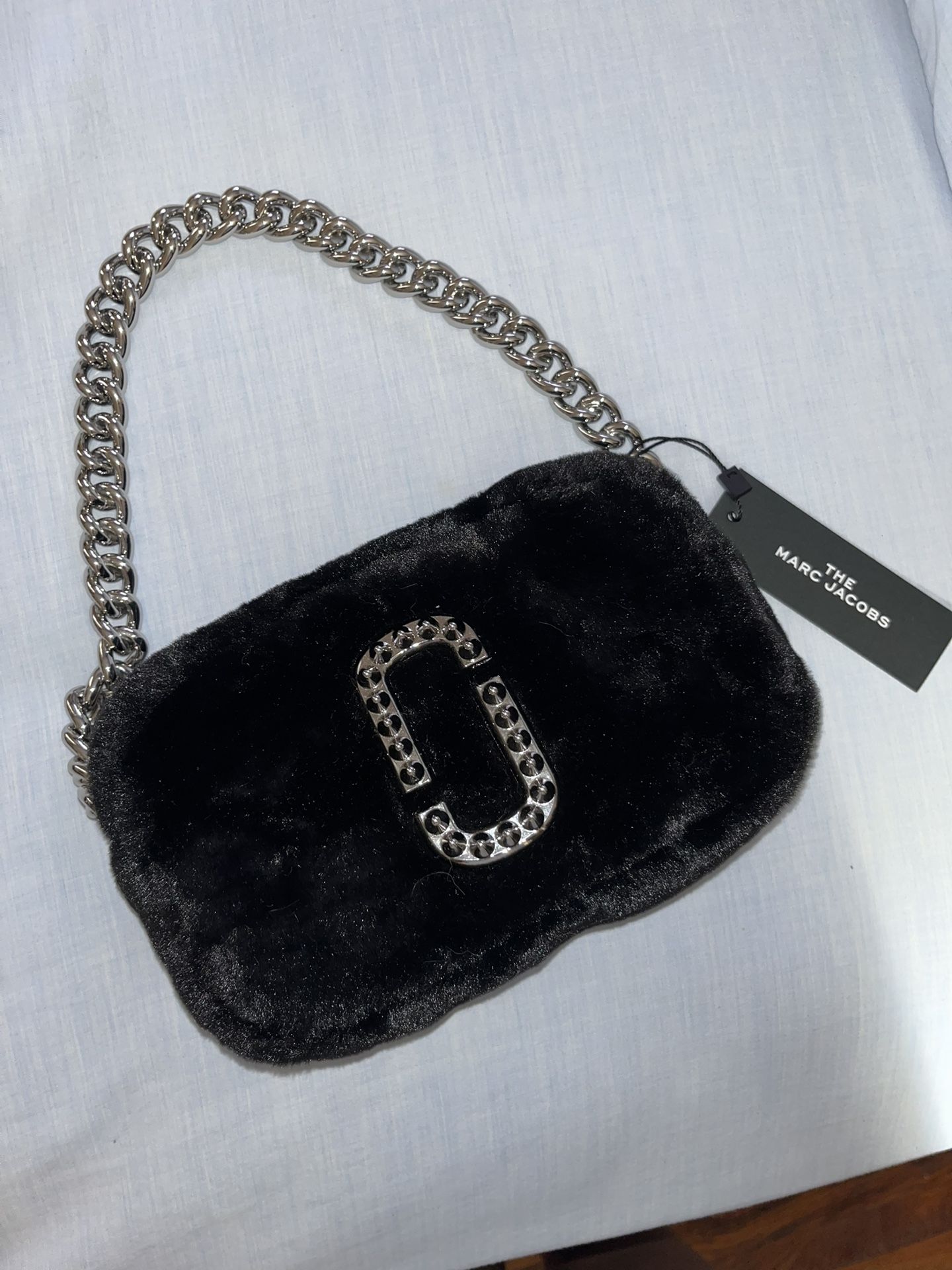 Marc Jacobs Snapshot Black Faux Fur Crossbody Bag