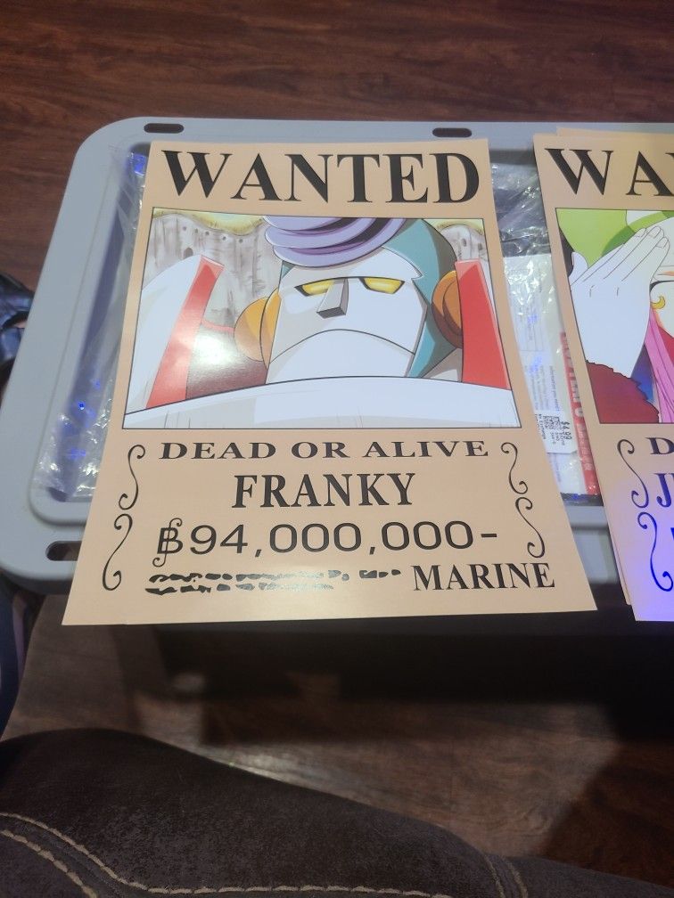 Wanted Dead Or Alive FRANKY Marine Anime Poster One Piece Manga Series Japanese