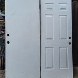 House Doors. Metal. 31-1/2" × 79". Very Good Condition. Both $60