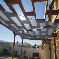 New In Box 12x12x17 Feet Triangular Sun Sail Shade Screen Gray Tan Terracotta Or Beige Color With 3 Ropes Included Canopy 