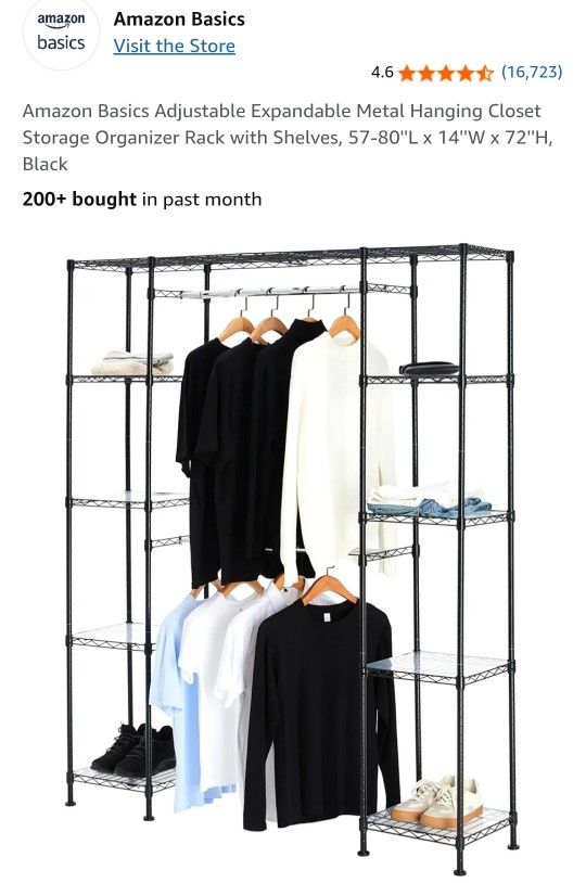 Amazon Basics Expandable Closet Organizer