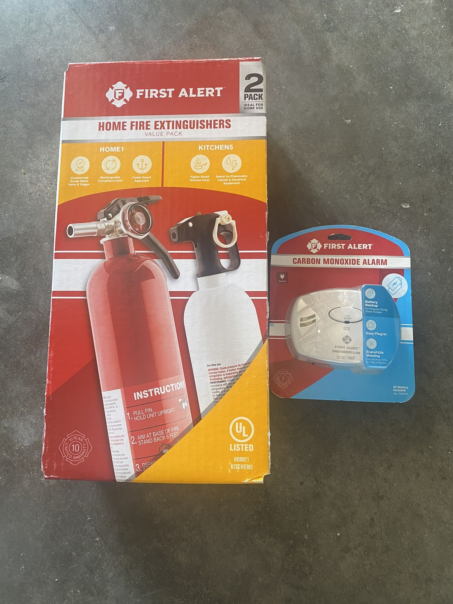 First Alert Fire Extinguisher Set And Carbon Monoxide Alarm