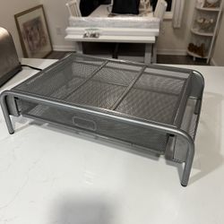 Monitor Stand Mesh Metal With Drawer