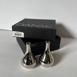 New in box Dansk Nickel Plated Onion Tiny Taper Holders 