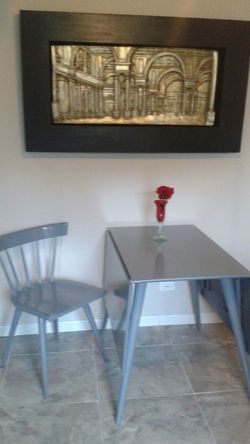 Wooden table with chair