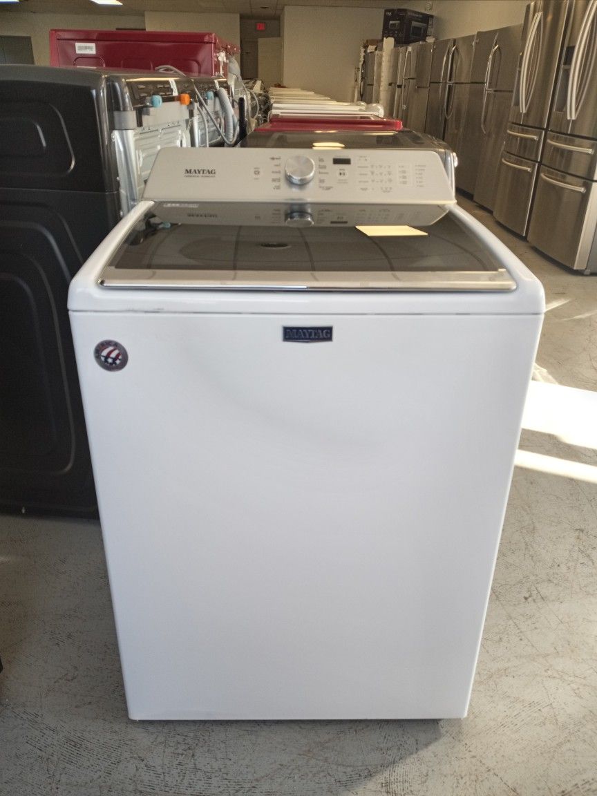 Maytag) large Capacity glass top washer machine like new works Perfectly Very Clean