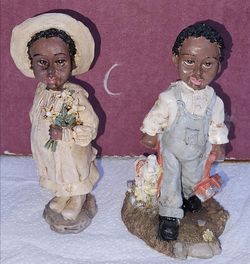 Vintage Boy & Girl Figurines from the "All God's Children" by Miss Martha 1980's