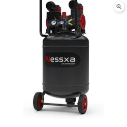 14 Gallon Ultra Quiet Air Compressor with 2 Quick Couplers 2HP 8.75 CFM, Max 115 PSI Pressure Oil-Free Air Compressor Tank, 70dB Quiet Compressor for 