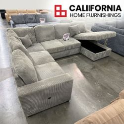 Modern Convertible Sectional Sofa with Sleeper and Storage Chaise