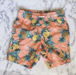 Boy’s swimwear coral pineapples tropical pattern 5 T