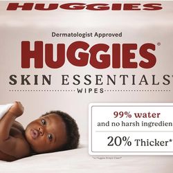 Huggies Skin Essentials Baby Wipes Hypoallergenic 224 Count