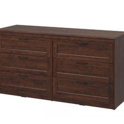 Brown 6 Drawer Dresser