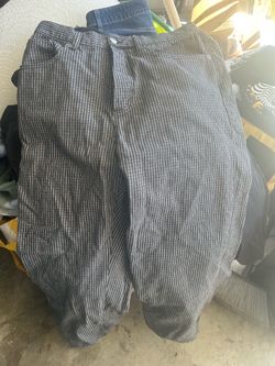 OBEY Classic Baggy Plaid Denim Pants in Black SIZE 33 as is condition