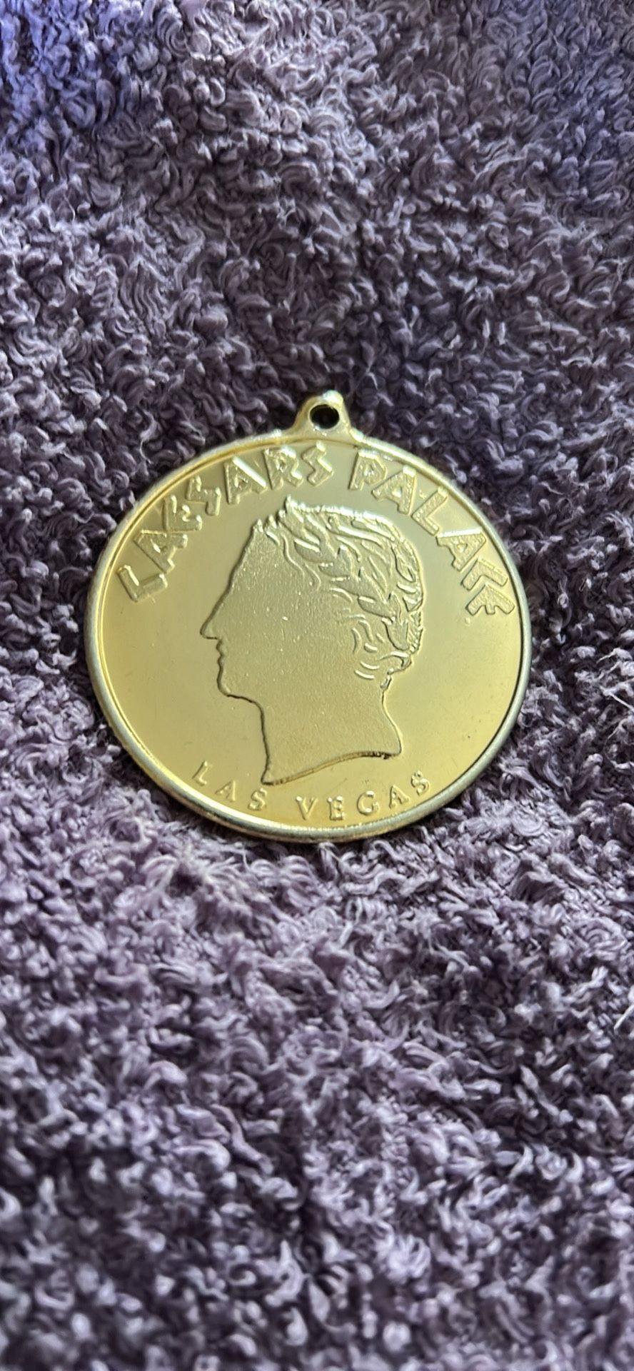 80's Caesers Palace LV 14k gold plated Casino Pendant