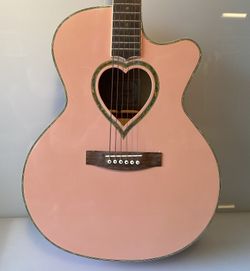 Pink Concert Style Acoustic Guitar by JJ Heart for Sale in