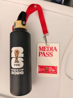 FIFA World Cup 2026 RARE Coca-Cola Water Bottle & Media Pass
