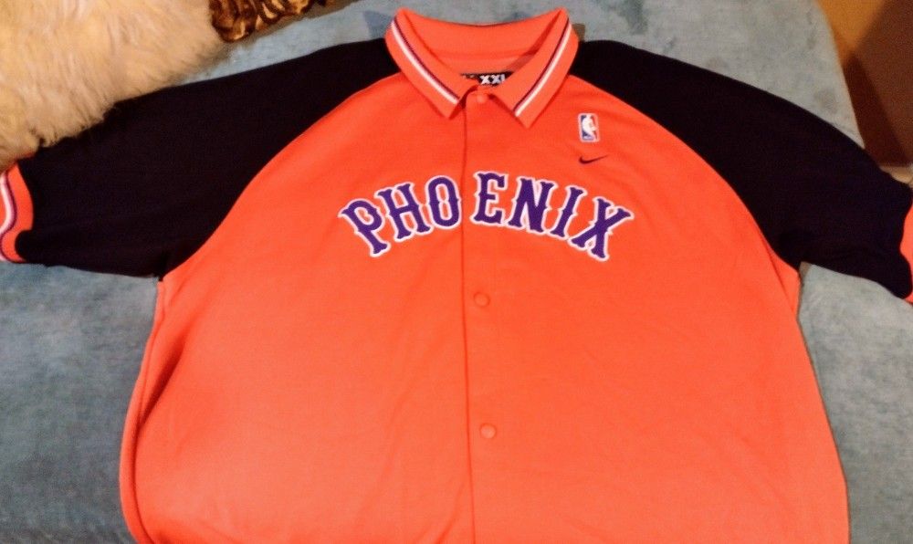 New Mens Nike Phoenix Suns Letterman Warm-up Jacket
Collar Button Up NBA Team Nike Sports Jacket Coat