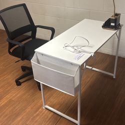 Desk + Desk Chair + Desk Lamp