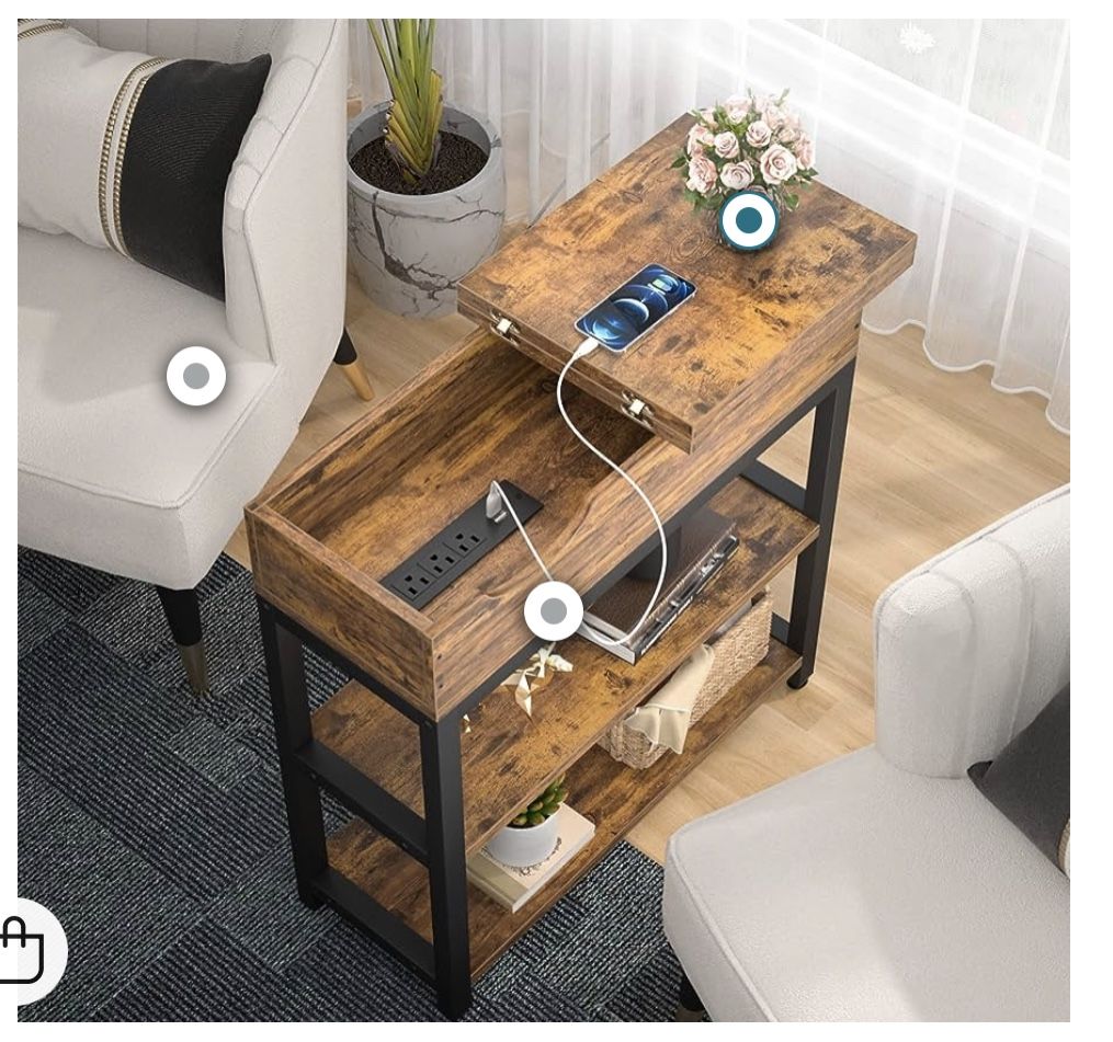 Sofa Side Table With USB Ports (charging station)