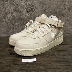 Nike Air Force 1 Mid Stussy Sneakers Size 9.5 Mens | 11 Womens Fossil