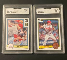 Donruss Throwback Angels Mike Trout graded 10 baseball card