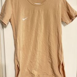 Beige Women Nike T-shirt Size M