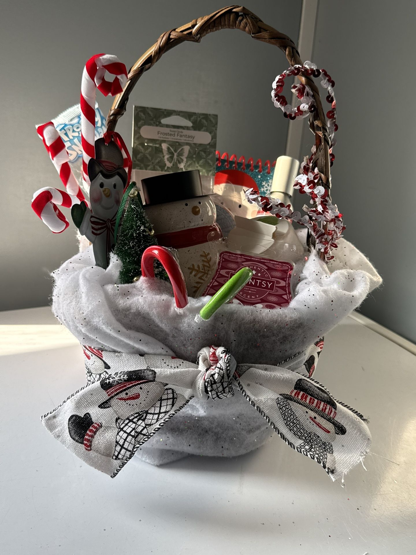 Mini Snowman Warmer Basket