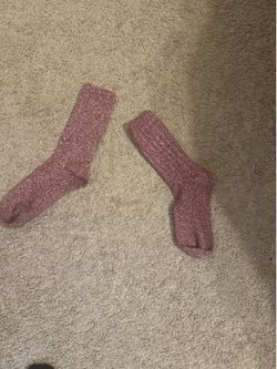 Women’s Maroon Heather Knit Crew Socks